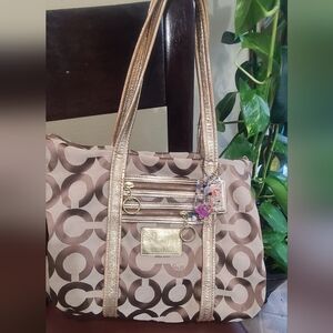 Coach Poppy Op Art Tote / Shoulder bag #13826